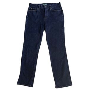 Lauren Jean Co Classic Straight Jeans Womens Sz 10 Dark Wash Denim 5 Pocket